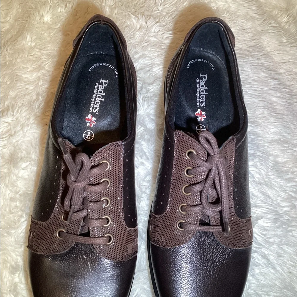 Padders sonnet  dual fit system Brown Leather comfort Shoes size 9 super wide